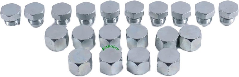 Fakojer 10 Pairs 1/2" # 8 JIC Cap 0304-C-08 & Plug 2408-08 Hydraulic Adapter Fitting 3/4-16 Thread - Image 4